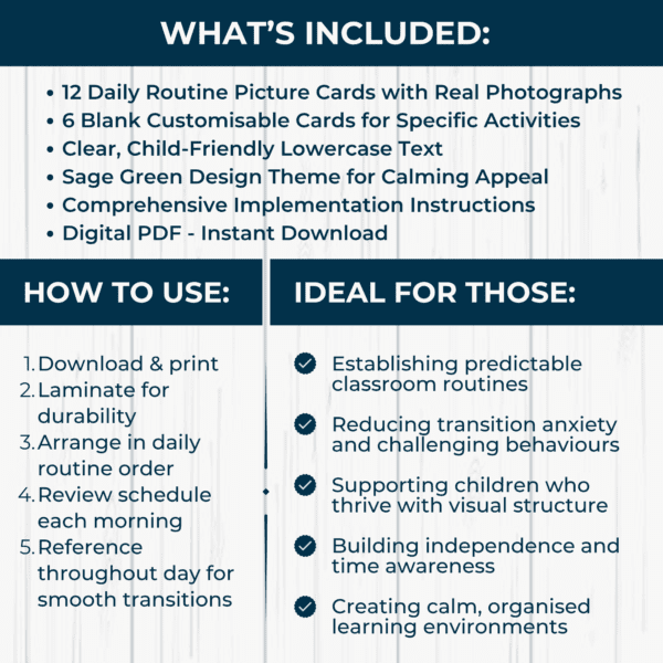 Back to School: Visual Schedule Daily Routine Picture Cards - Image 2