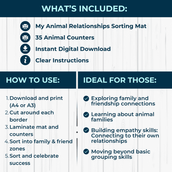 My Animal Relationships Sorting Mat - Image 2