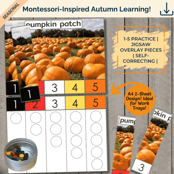 My Pumpkin Patch Puzzle & Counting Mat