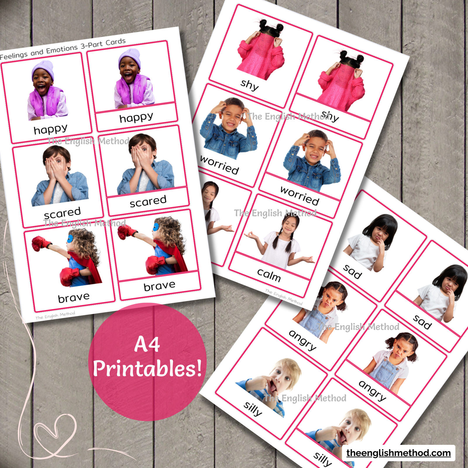 Feelings & Emotions 3-Part Cards - Image 3