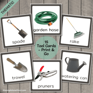 Garden Tools Vocabulary Picture Cards