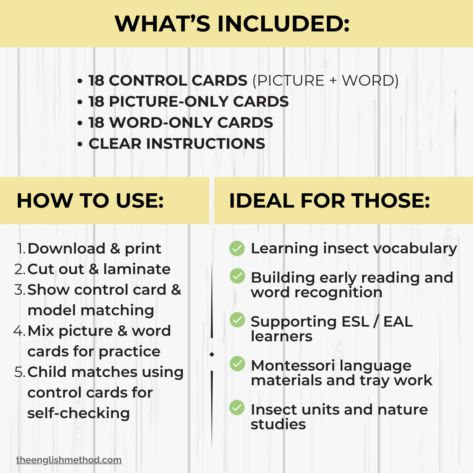 Insects 3-Part Cards - Image 2