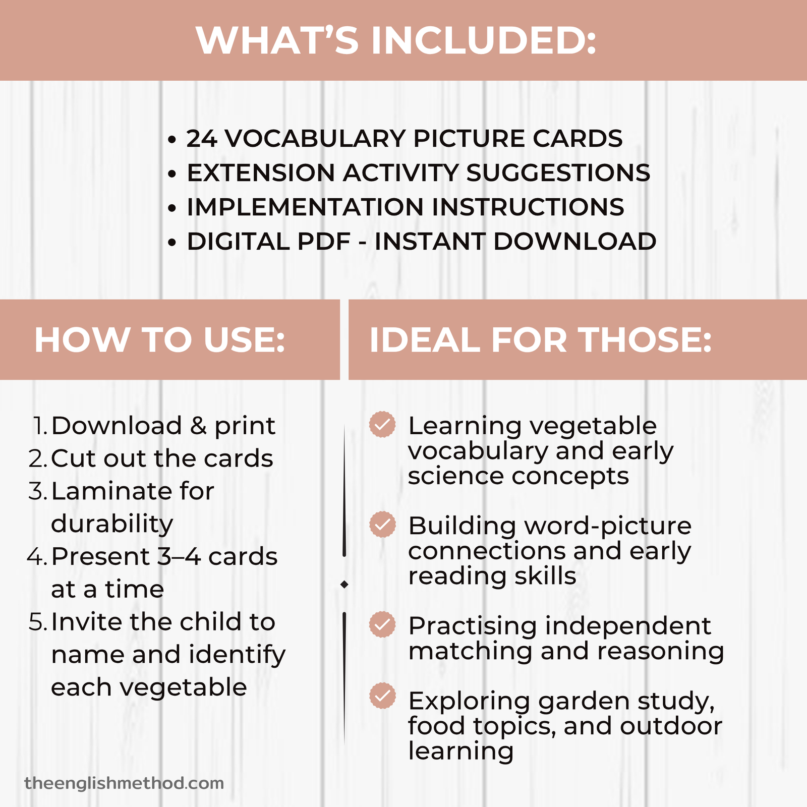 Vegetables Vocabulary Picture Cards - Image 2