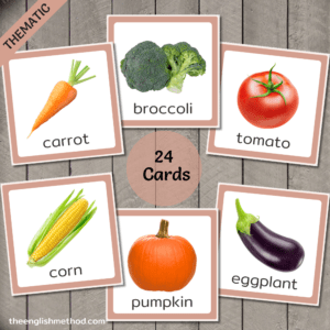 Vegetables Vocabulary Picture Cards