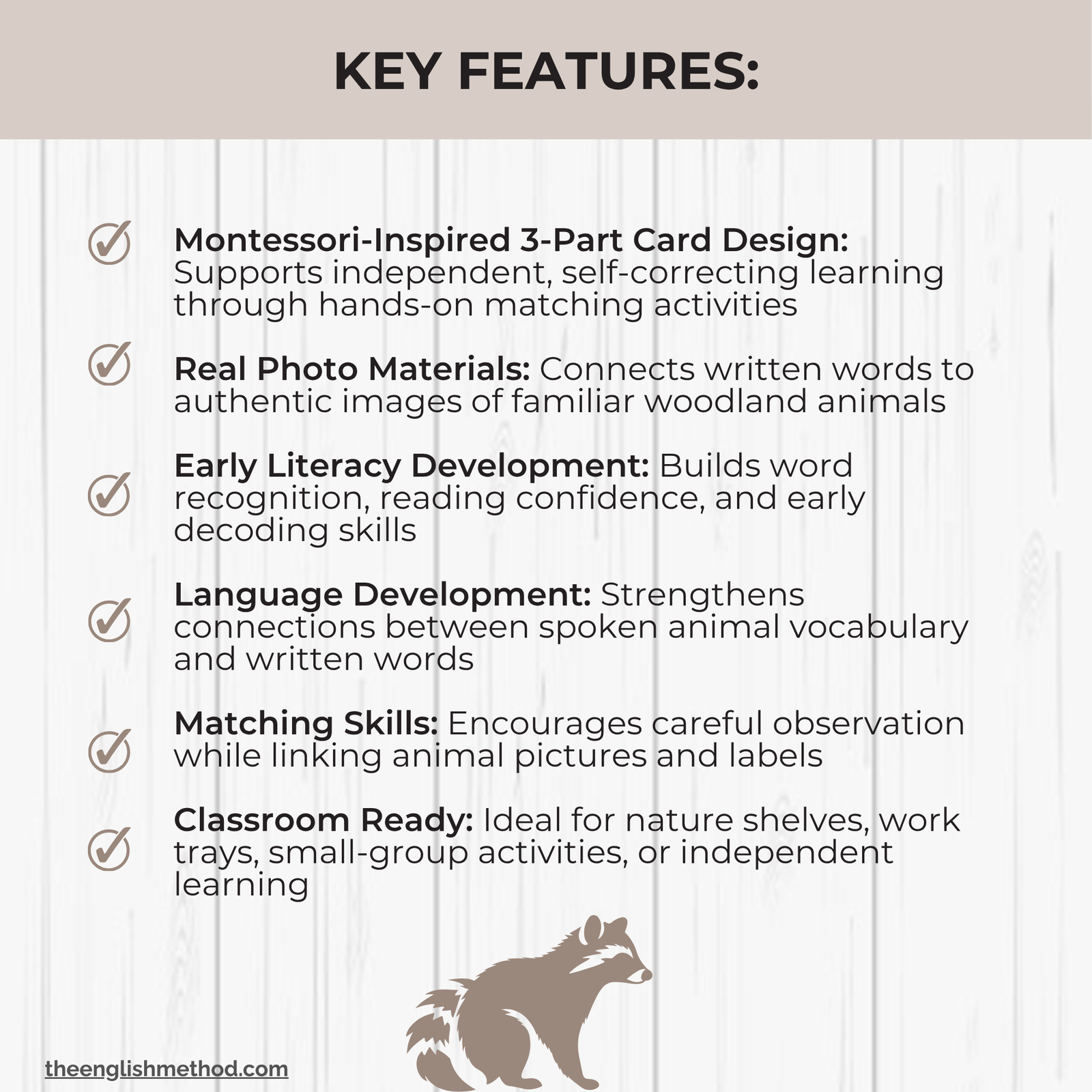 Woodland Animals 3-Part Cards - Image 4