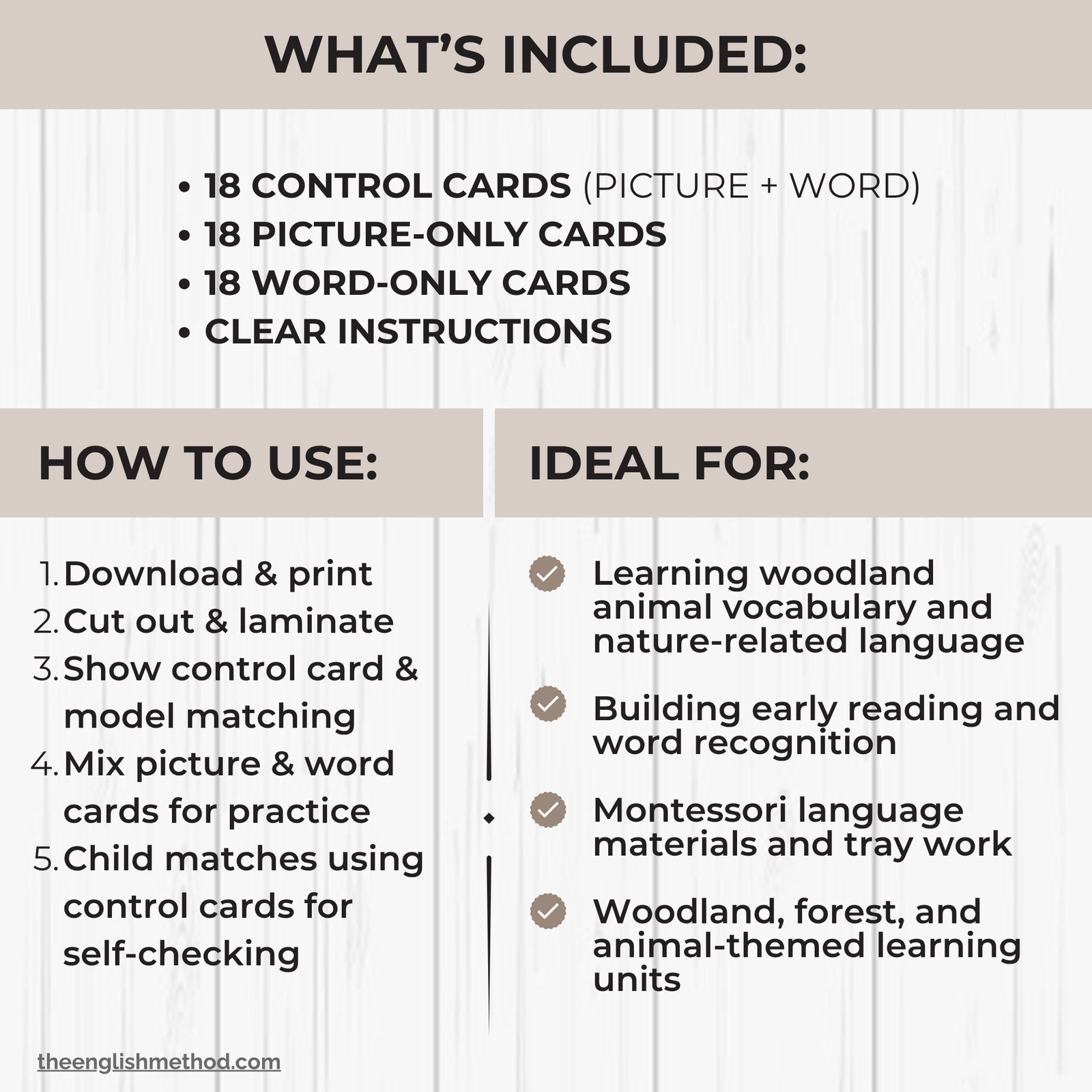 Woodland Animals 3-Part Cards - Image 2