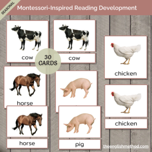 Farm Animals 3-Part Cards
